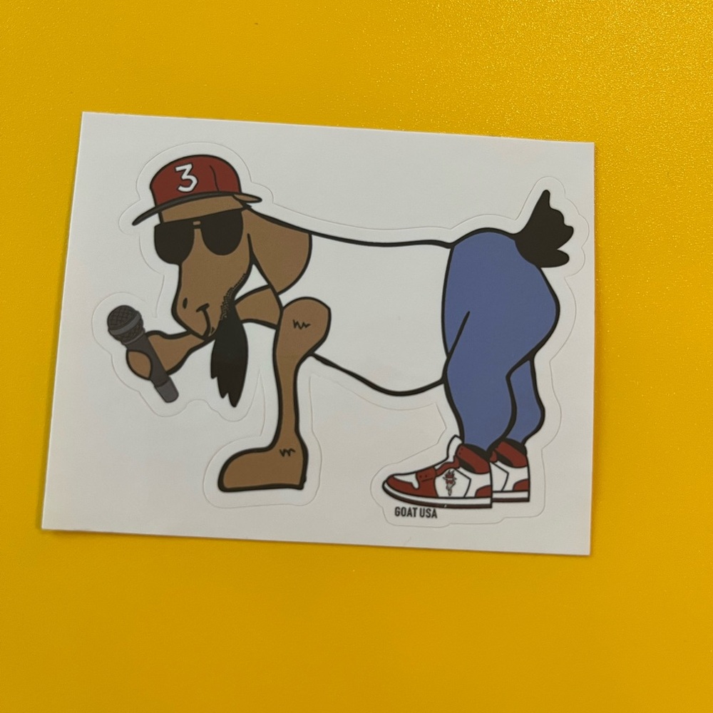 GOAT USA Cool Goat Sticker with Red and Blue Accents